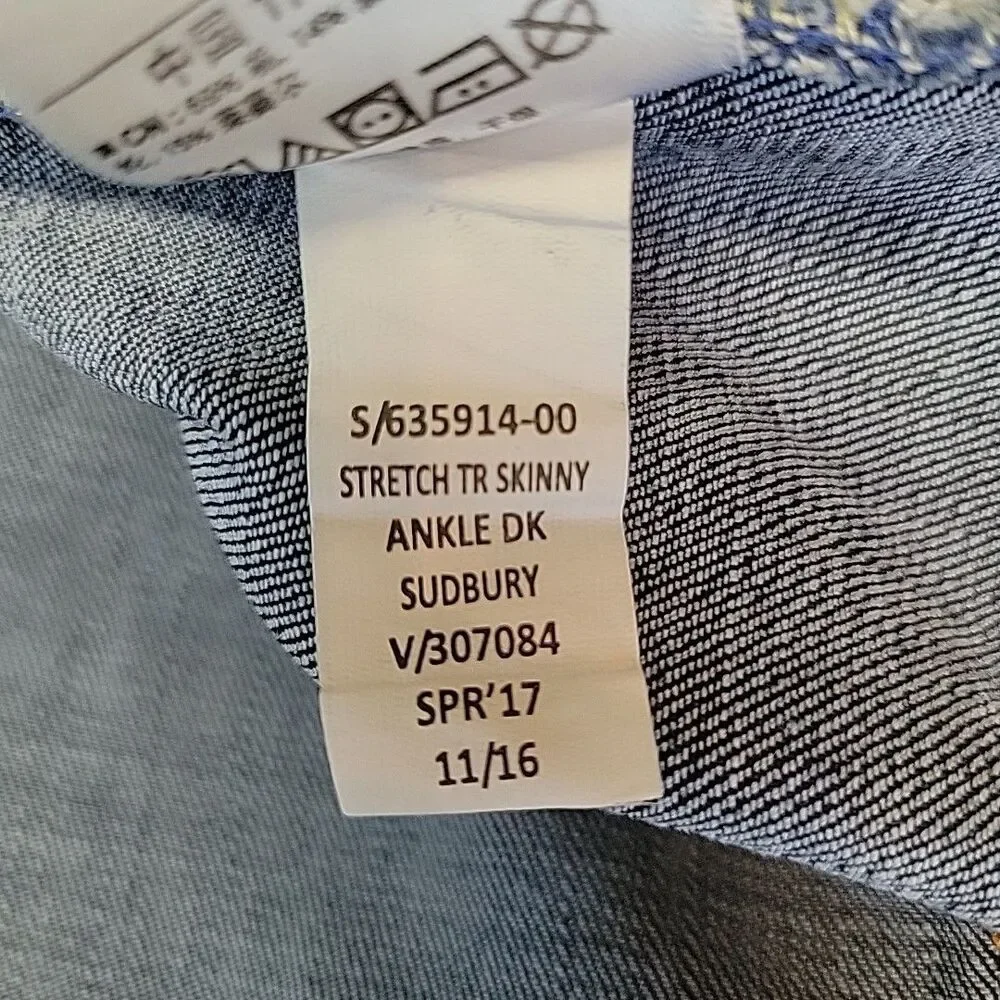 Gap 1969 Womens Ankle Jeans‎ Size 14 Regular Skinny 32Rx26 - Picture 8 of 12